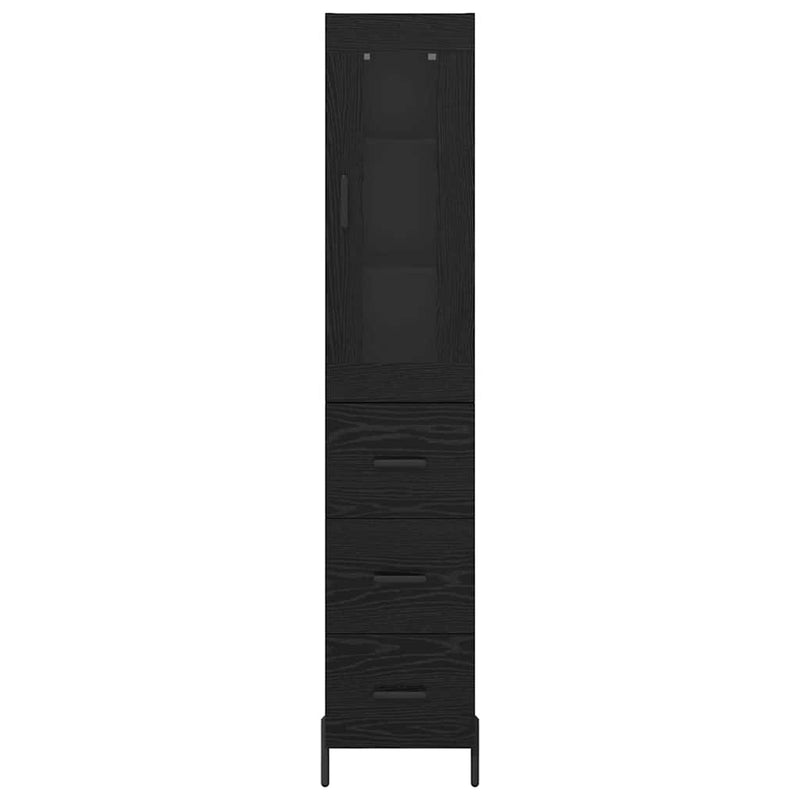 vidaXL Magasfiú fiókkal Fekete tölgy 34,5 x 34 x 180 cm Faanyag