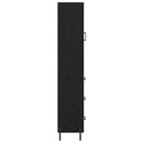 vidaXL Magasfiú fiókkal Fekete tölgy 34,5 x 34 x 180 cm Faanyag