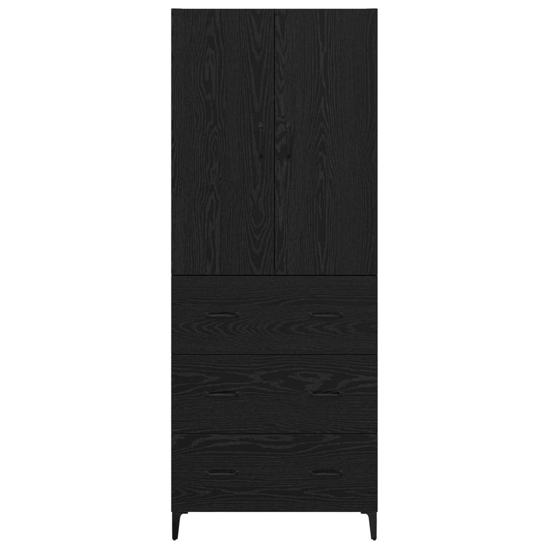 vidaXL Magasfiú fiókkal Fekete tölgy 69,5 x 34 x 180 cm Faanyag