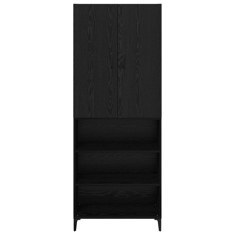 vidaXL Magasfiú Fekete tölgy 69,5 x 34 x 180 cm Faanyag