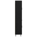 vidaXL Magasfiú fiókkal 2 pcs Fekete tölgy Műanyag Fa és Üveg