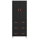 vidaXL Magasfiú fiókkal Fekete tölgy 69,5 x 34 x 180 cm Faanyag