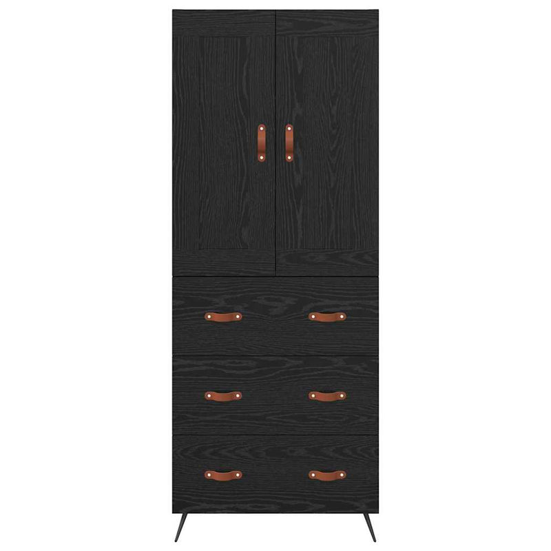 vidaXL Magasfiú fiókkal Fekete tölgy 69,5 x 34 x 180 cm Faanyag