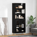 vidaXL Magasfiú Fekete tölgy 69,5 x 32,5 x 180 cm Faanyag