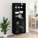vidaXL Magasfiú Fekete tölgy 69,5 x 32,5 x 180 cm Faanyag