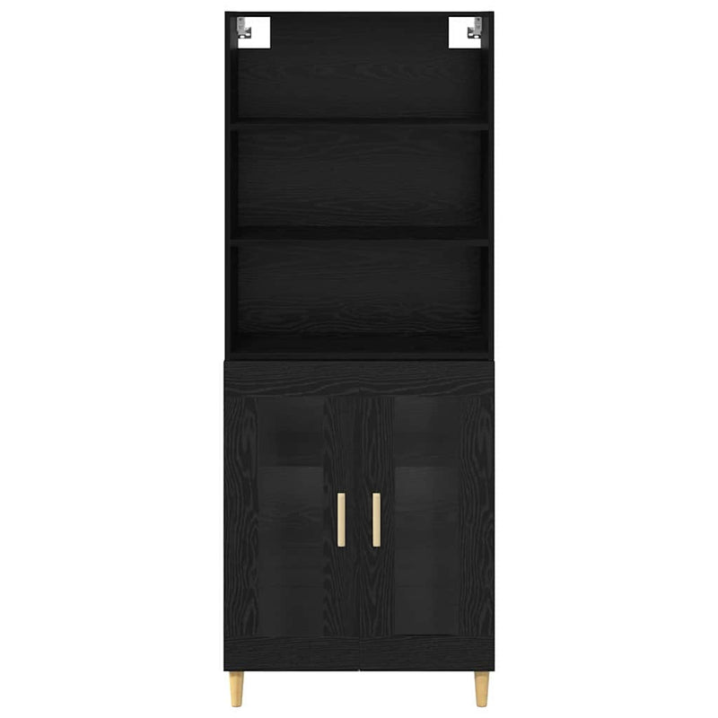 vidaXL Magasfiú Fekete tölgy 69,5 x 34 x 180 cm Faanyag