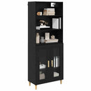 vidaXL Magasfiú Fekete tölgy 69,5 x 32,5 x 180 cm Faanyag