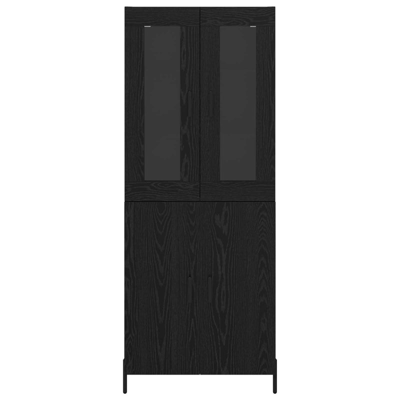 vidaXL Magasfiú Fekete tölgy 69,5 x 34 x 180 cm Faanyag