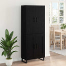 vidaXL Magasfiú 2 pcs Fekete tölgy 69,5 x 34 x 180 cm