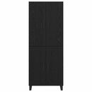 vidaXL Magasfiú 2 pcs Fekete tölgy Műanyag Fa és Üveg