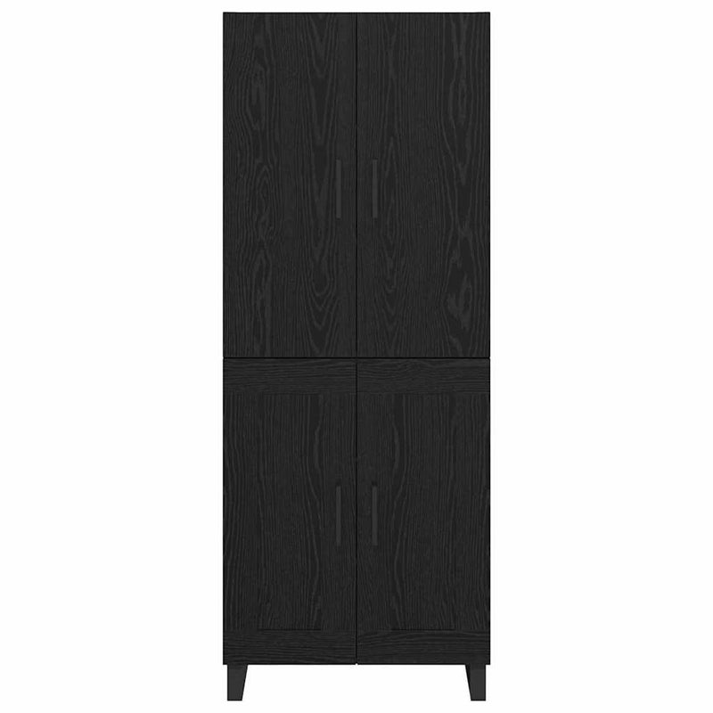 vidaXL Magasfiú 2 pcs Fekete tölgy Műanyag Fa és Üveg