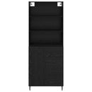 vidaXL Magasfiú Fekete tölgy 69,5 x 34 x 180 cm Műanyag Fa és Üveg