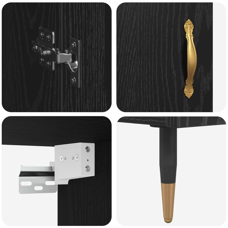 vidaXL Magasfiú Fekete tölgy 69,5 x 34 x 180 cm Faanyag