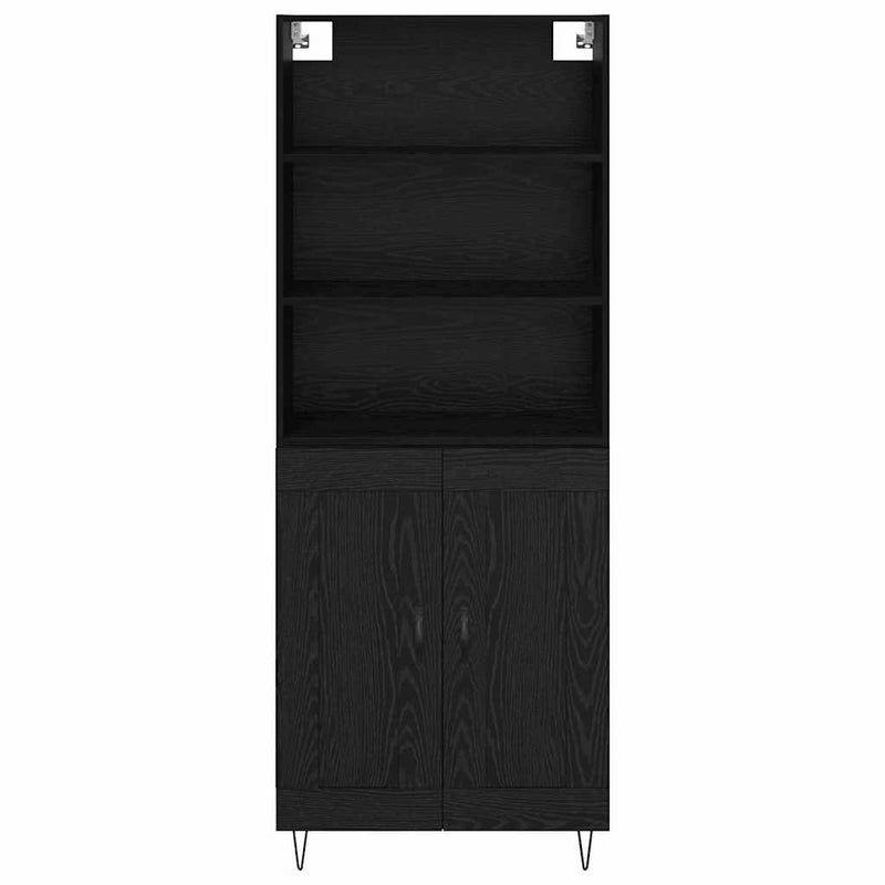 vidaXL Magasfiú fiókkal Fekete tölgy 69,5 x 32,5 x 180 cm Faanyag