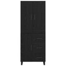 vidaXL Magasfiú fiókkal 2 pcs Fekete tölgy Műanyag Fa és Üveg