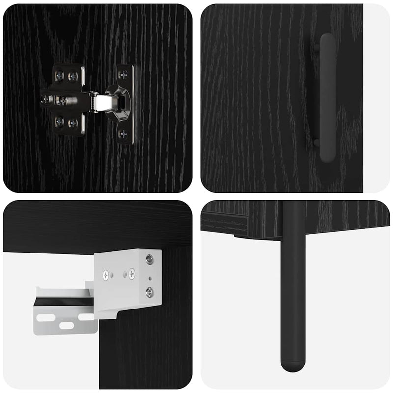 vidaXL Magasfiú Musta tammi 69,5 x 34 x 180 cm Faanyag