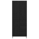 vidaXL Magasfiú fiókkal 2 pcs Fekete tölgy Műanyag Fa és Üveg