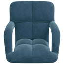 vidaXL Állítható padló szék Kék Bársony