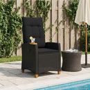 vidaXL Dönthető szék tea tállal Fekete 62 x 64 x 112 cm polirattan