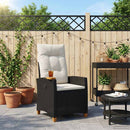 vidaXL Dönthető szék tea tállal párnával 62 x 64 x 112 cm polirattan