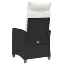 vidaXL Dönthető szék tea tállal párnával 62 x 64 x 112 cm polirattan