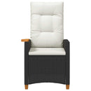 vidaXL Dönthető szék tea tállal párnával 62 x 64 x 112 cm polirattan