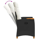 vidaXL Dönthető szék tea tállal párnával 62 x 64 x 112 cm polirattan