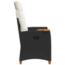vidaXL Dönthető szék tea tállal párnával 62 x 64 x 112 cm polirattan