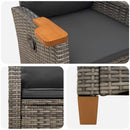 vidaXL Dönthető szék tea tállal párnával 62 x 64 x 112 cm polirattan