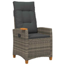 vidaXL Dönthető szék tea tállal párnával 62 x 64 x 112 cm polirattan