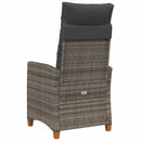 vidaXL Dönthető szék tea tállal párnával 62 x 64 x 112 cm polirattan