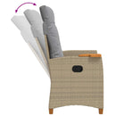 vidaXL Dönthető szék tea tállal párnával 62 x 64 x 112 cm polirattan