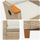 vidaXL Dönthető szék tea tállal párnával 62 x 64 x 112 cm polirattan