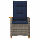 vidaXL Dönthető szék tea tállal párnával 62 x 64 x 112 cm polirattan