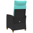 vidaXL Dönthető szék tea tállal párnával 62 x 64 x 112 cm polirattan