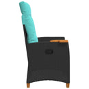 vidaXL Dönthető szék tea tállal párnával 62 x 64 x 112 cm polirattan