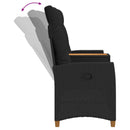 vidaXL Dönthető pad asztallal Fekete 126 x 65 x 112 cm polirattan