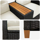 vidaXL Dönthető pad asztallal Fekete és krémfehér 126 x 65 x 112 cm