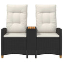 vidaXL Dönthető pad asztallal Fekete és krémfehér 126 x 65 x 112 cm