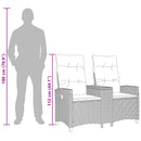 vidaXL Dönthető pad asztallal Fekete és krémfehér 126 x 65 x 112 cm