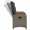 vidaXL Dönthető pad asztallal Szürke és sötétszürke 126 x 65 x 112 cm