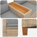 vidaXL Dönthető pad asztallal Beige és Világosszürke 126 x 65 x 112 cm