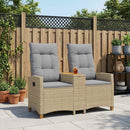 vidaXL Dönthető pad asztallal Beige és Világosszürke 126 x 65 x 112 cm