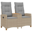 vidaXL Dönthető pad asztallal Beige és Világosszürke 126 x 65 x 112 cm