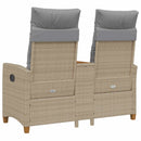 vidaXL Dönthető pad asztallal Beige és Világosszürke 126 x 65 x 112 cm