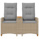vidaXL Dönthető pad asztallal Beige és Világosszürke 126 x 65 x 112 cm