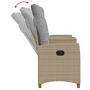 vidaXL Dönthető pad asztallal Beige és Világosszürke 126 x 65 x 112 cm