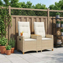 vidaXL Dönthető pad asztallal Beige és Krémszínű 126 x 65 x 112 cm