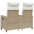vidaXL Dönthető pad asztallal Beige és Krémszínű 126 x 65 x 112 cm