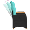 vidaXL Dönthető pad asztallal Fekete és Türkiz 126 x 65 x 112 cm